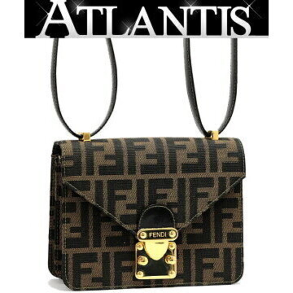 Fendi Zucca Shoulder Bag Brown Canvas GG